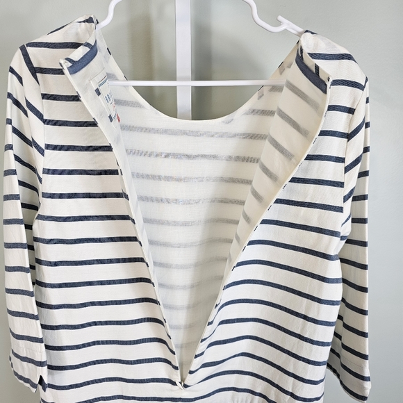 BRAKEBURN S 12 BLUE/ WHITE STRIPPED DRESS. NAUTICAL, CAPE CODE BEACHIE. - Picture 8 of 10